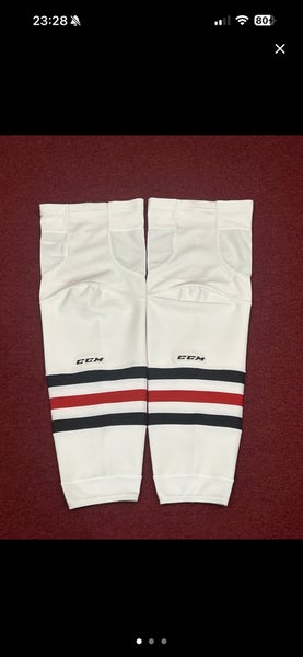 Saint Cloud State White Used CCM Socks Item#SCW
