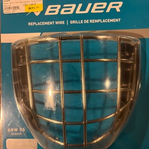 2 - Senior 2022 Small Bauer Goalie Mask (New): white and steel color