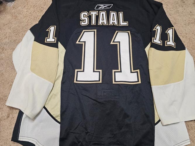 JORDAN STAAL 09'10 Pittsburgh Penguins Black Set 1 Game Issued Hockey Jersey