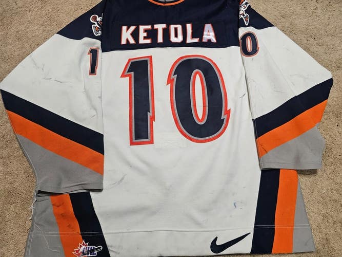 JUHA-PEKKA KETOLA 01'02 Sherbrooke Castors QMJHL Game Worn Hockey Jersey