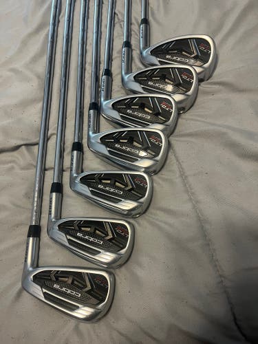 Cobra LTDx One Length Right Handed Iron Set Stiff Flex #5 - #9, PW, GW, Steel shafts. Plus Driver
