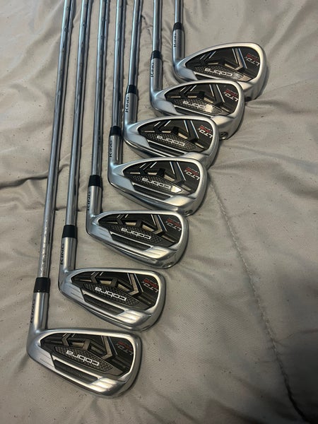 Cobra LTDx One Length Right Handed Iron Set Stiff Flex #5 - #9, PW, GW, Steel shafts. Plus Driver