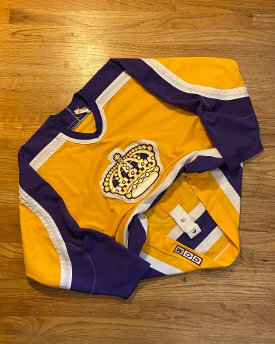 Vintage yellow LA Kings authentic small block ccm hockey jersey