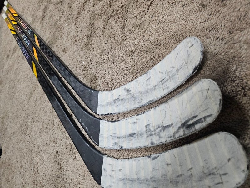 3x PACK OCONNOR Penguins Game Used Sticks BAUER MACH TRACER PRO 95 flex LH