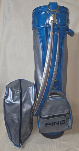 Vintage PING Golf Club Bag  4 Way. Single Strap with Rain Hood Cover