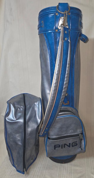 Vintage PING Golf Club Bag  4 Way. Single Strap with Rain Hood Cover