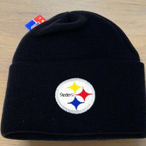 Pittsburgh Steelers Vintage Late '90s NFL Black Knit NOS Cuffed Hat (New)