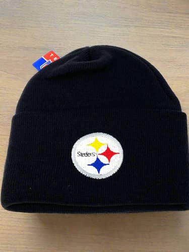 Pittsburgh Steelers Vintage Late '90s NFL Black Knit NOS Cuffed Hat (New)