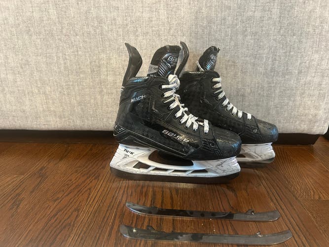 2023 Bauer Supreme Mach Hockey Skates Size 5 (Used) with Extra Set of LS Pulse Ti Steel