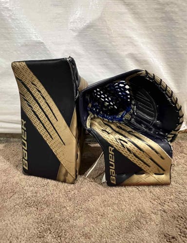 Bauer Hyperlite Pro Stock goalie glove and blocker set