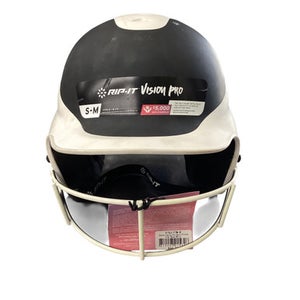 Used RIP-IT BLACK/WHITE HELMET Batting Helmet w/Mask Black S/M 11760-S000082861