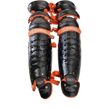Used Diamond CATCHERS SHIN GUARDS Catchers Leg Guards Orange Adult 11760-S000082846