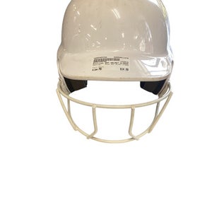 Used Rawlings BAT HELMET W/MASK Batting Helmet w/Mask White MD 11479-S000405348