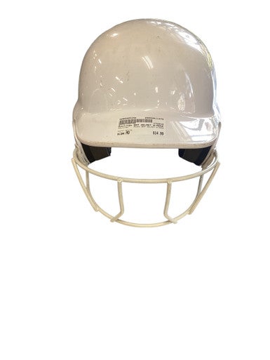 Used Rawlings BAT HELMET W/MASK Batting Helmet w/Mask White MD 11479-S000405348