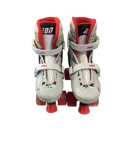 Used QUAD SKATES Junior Rec Fitness Skates White Adjustable 11479-S000405319