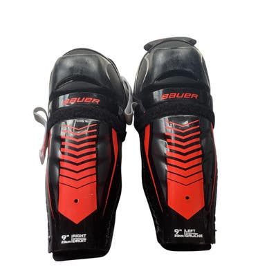Used Bauer LIL SPORT Youth Shin Guards Black 9" 11479-S000405569