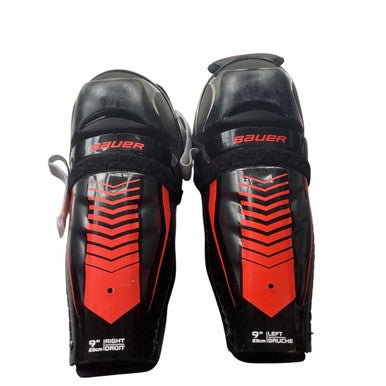 Used Bauer LIL SPORT Youth Shin Guards Black 9" 11479-S000405569