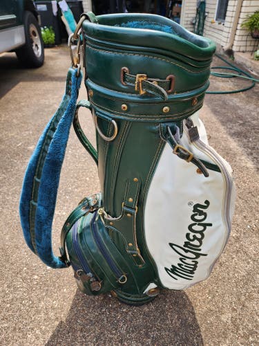 Vintage MacGregor Pro Only Golf Cart Bag 3-Way Green White READ