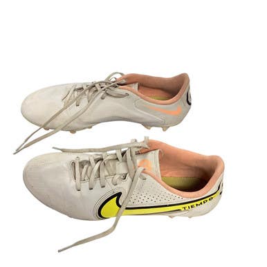 Used Nike TIEMPO LEGEND 9 ACADEMY Soccer Cleats White And Yellow Senior 8 11479-S000405536