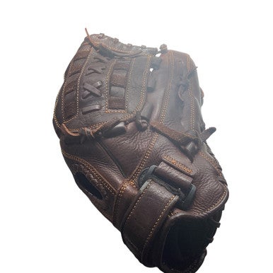 Used Mizuno FINCH RH Throw Fastpitch Gloves Brown 12" 11479-S000405441