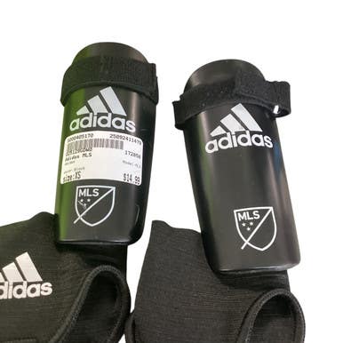 Used Adidas MLS Soccer Shin Guards Youth Black XS 11479-S000405170