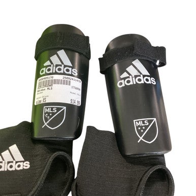 Used Adidas MLS Soccer Shin Guards Youth Black XS 11479-S000405170