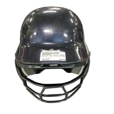 Used Rawlings BAT HELMET W/MASK Batting Helmet w/Mask Navy Blue S/M 11479-S000405114