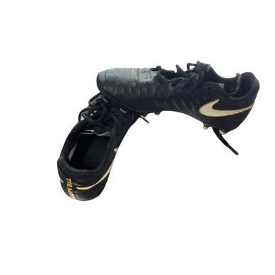 Used Nike TIEMPO BLK\YLLW SZ 3.5 Soccer Cleats Black Junior 03.5 11479-S000404431