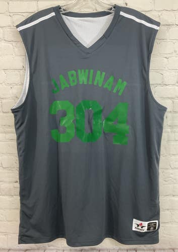 Alleson Athletic Men's JABWINAM Reversible Sleeveless Jersey Grey Green White XL