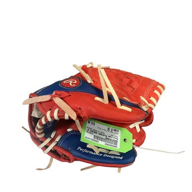 Used Rawlings PLAYERS SERIES BB/SB Glove T-ball Red And Navy Blue 9" 11479-S000404925