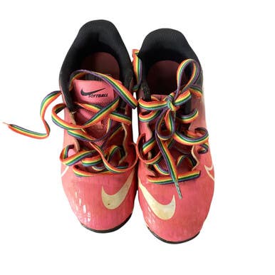 Used Nike HYPERDIAMOND 4 KEYSTONE BB/SB Cleats Black And Pink Junior 02.5 11479-S000404838