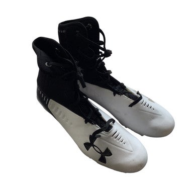 Used Under Armour HIGHLIGHT SELECT Adult FB Cleats Black And White Senior 12 11479-S000403537