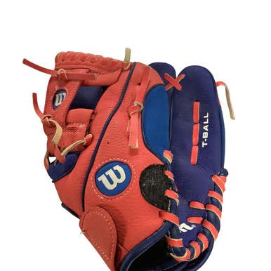 Used Wilson A200 TEE BALL RHT 8 INCH BB/SB Glove RH Throw Red 8" 11479-S000403457