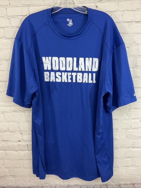 Badger Sports Men's 100% Polyester WOODLAND BASKETBALL T-Shirt Royal Blue XXL