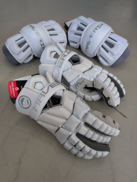 Maverik Max Lacrosse Gloves + Free Arm Pad Bundle Large 13" (New)
