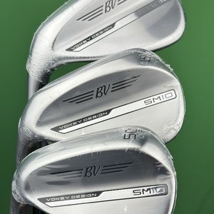 Titleist Vokey SM10 Chrome LEFT Hand Wedge Set 50-08, 54-12, 58-10 Steel LH NEW!