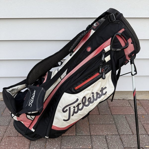 Titleist 4 Way Stand Carry Golf Bag Black White Red Dual Straps