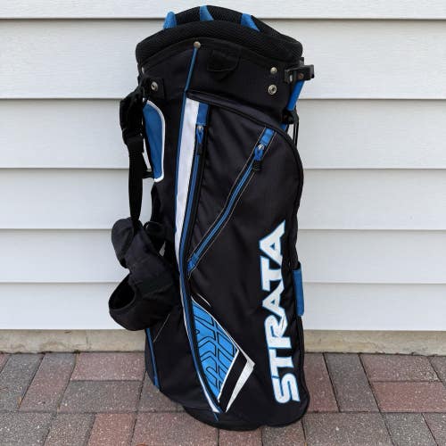 Callaway Strata Stand Carry Golf Bag 7 Way Dividers Black Blue Broken Stand