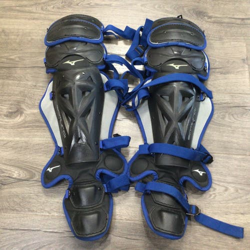 Mizuno Samurai Youth Catcher's Leg Guard Black Blue Size 14.5”(Used)