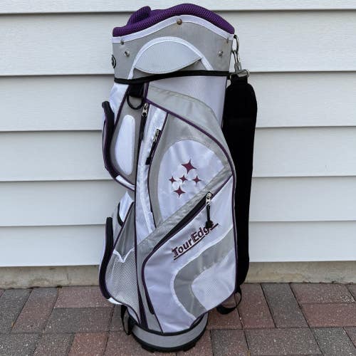 Tour Edge Lady Edge Golf Cart Bag 10 Way Dividers White Purple