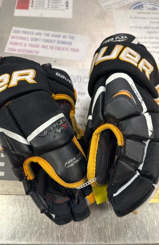 12" Bauer Vapor APX (Used) Yellow Junior Ice Hockey Gloves 12 inch JR