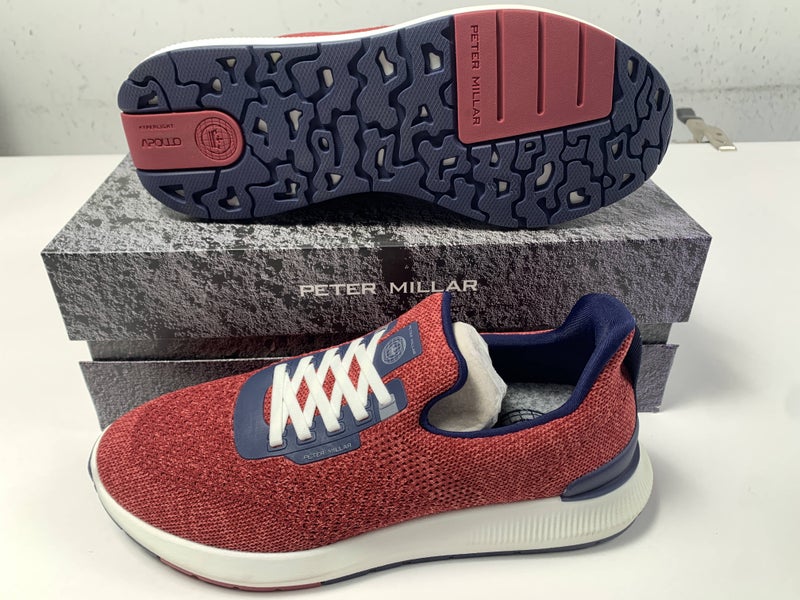 Peter Millar Hyperlight Apollo Sneaker Shoes Red Men's SZ 10.5 (MS22EF11)