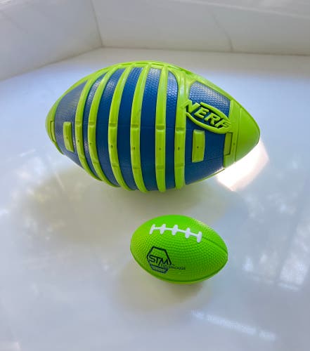 Nerf Sports Weather Blitz Football Blue Green Hasbro 53081 n STM mini football