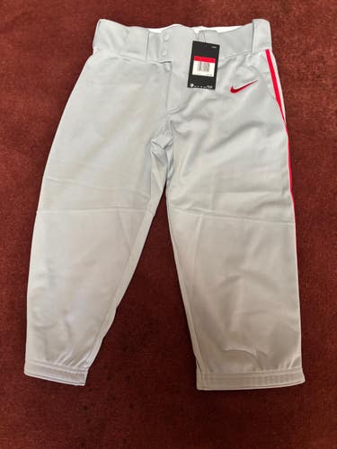 Gray Large Youth Nike Game Pants (New)