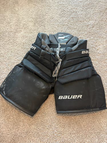 Black Intermediate Large Bauer Elite Hockey Goalie Pants (Used)