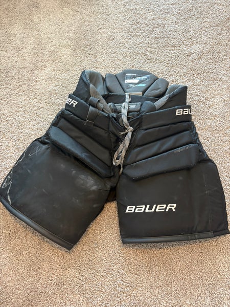 Black Intermediate Large Bauer Elite Hockey Goalie Pants (Used)
