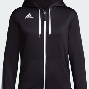 Adidas Black Women's Small Sideline Full Zip Knit Sweatshirt (New)