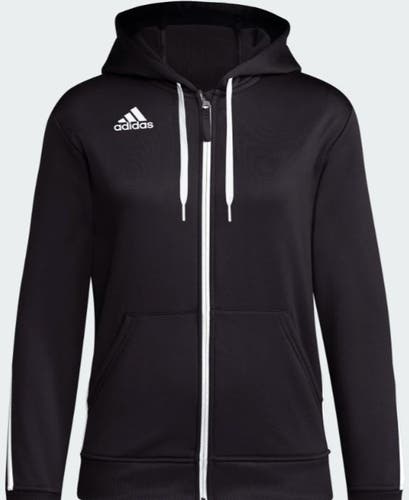 Adidas Black Women's Small Sideline Full Zip Knit Sweatshirt (New)