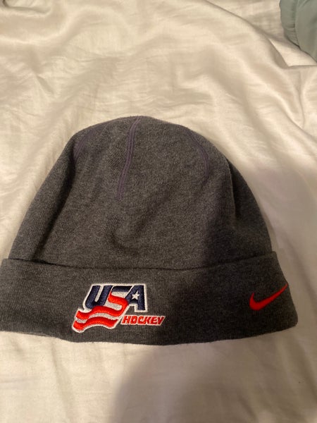 USA Hockey Gray Adult Unisex One Size Fits All Nike Hat (Used)