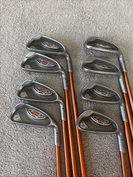 RH Ping G10 Black Dot Iron Set 4-UW TFC 129 Regular Flex Shafts G-10 Set Right